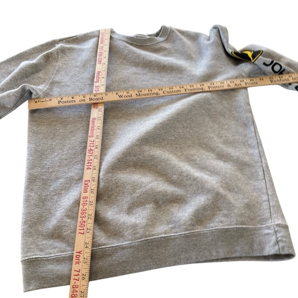 John Deere Jd Crew Neck Fleece Sweatshirt Gray Medium Tractor Farming - Picture 4 of 8